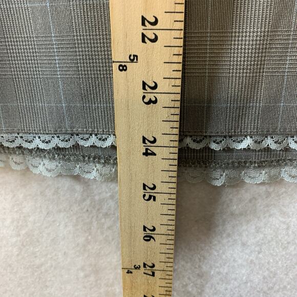 VTG Old‎ Navy Plaid Skirt Sz 8 Gray Light Academia Coquette Soft Girl Lace Trim - Picture 7 of 12